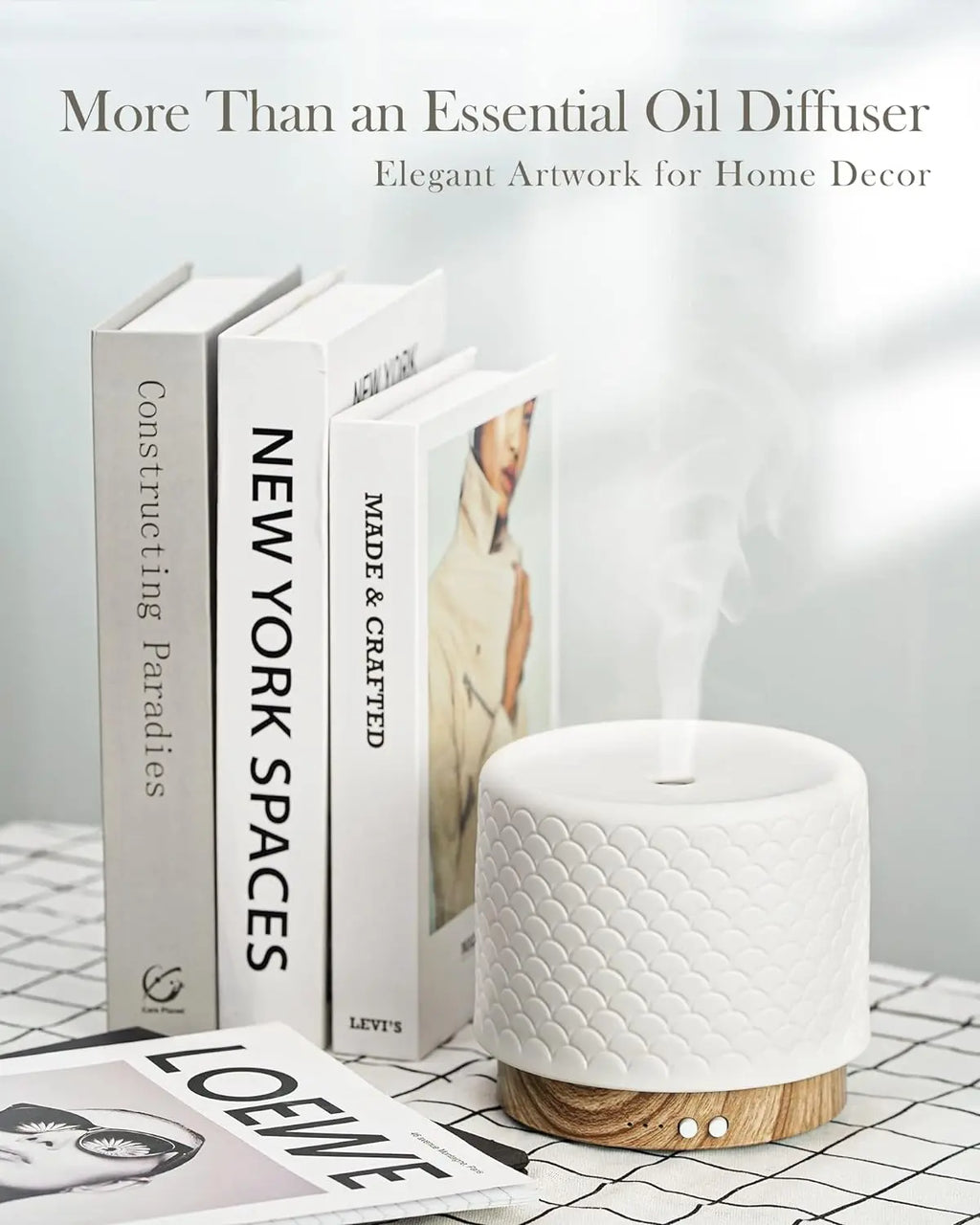 ONABOVIVA Essential Oil Diffuser, Ceramic Diffuser for Essential Oil
