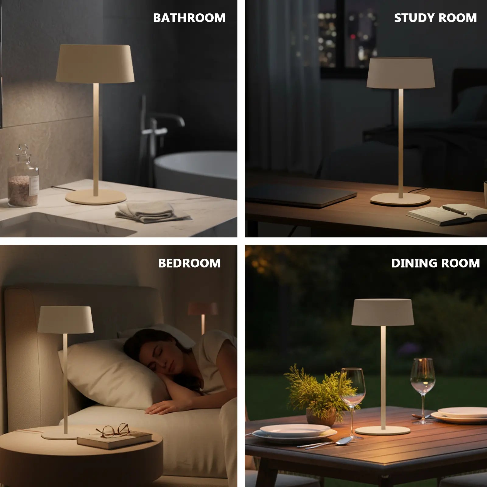 BHOTL High-Quality Metal Table Lamp, Book Lamp, Wireless, Waterproof, Touch Switch, Minimalist Aesthetic, Lightweight