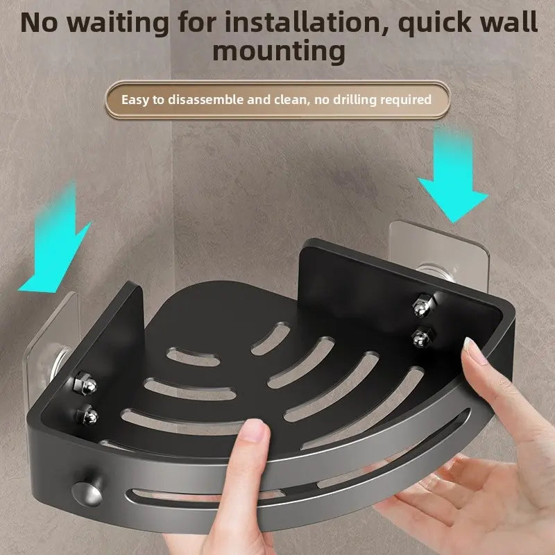 2-3-Pack Gun Gray ABS Triangular Suction Cup Shower Caddy 3-Tier Corner Shelves No Drilling Bathroom Organizer 40Lbs Load Capacity Towels Hook Toiletries Storage Rack Bathroom Accessories Set