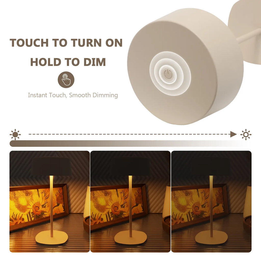 BHOTL High-Quality Metal Table Lamp, Book Lamp, Wireless, Waterproof, Touch Switch, Minimalist Aesthetic, Lightweight