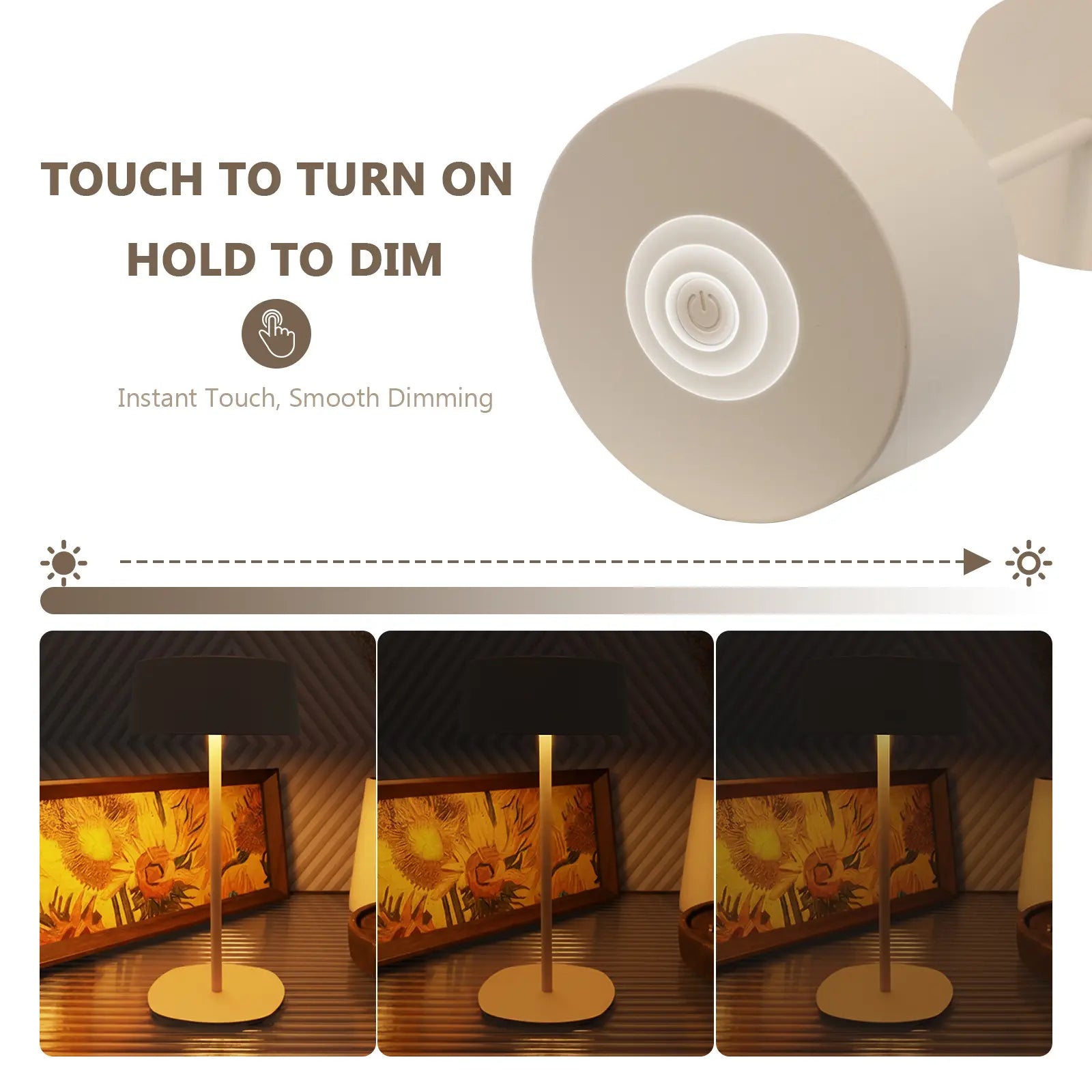 BHOTL High-Quality Metal Table Lamp, Book Lamp, Wireless, Waterproof, Touch Switch, Minimalist Aesthetic, Lightweight